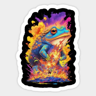 Color splash toad nature and animal lovers cute animals pretty colors Sticker